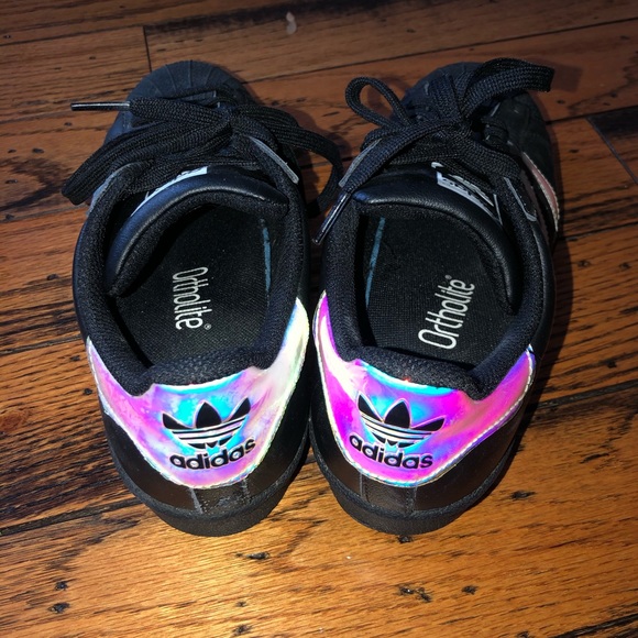 BLACK SUPERSTAR HOLOGRAPHIC ADIDAS - Picture 2 of 5